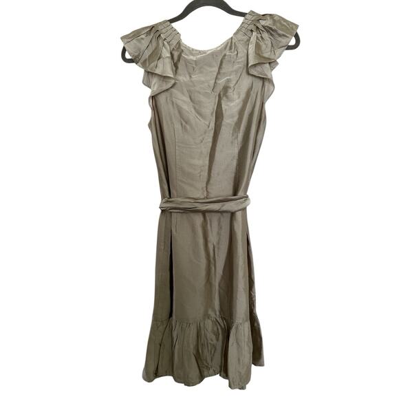 Ann Taylor Loft Champagne Gold Rayon Blend Dress Size 2 - Picture 4 of 8